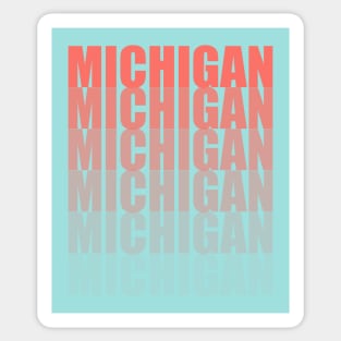 Michigan Gradient in Living Coral Sticker